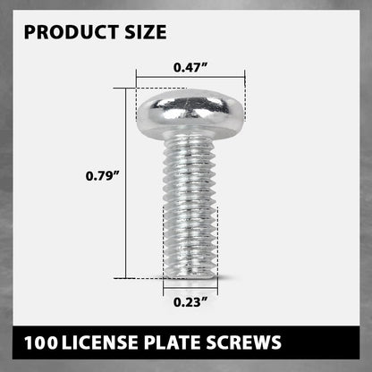 G-PLUS 100 License Plate Screws Compatible with Toyota Honda LX and Some Other Foreign Cars