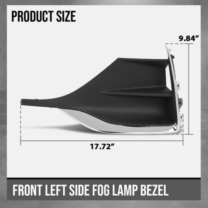 G-PLUS Front Left Side Fog Lamp Bezel Insert Compatible with Buick Encore GX 2020 2021 2022 42660271, GM1046137 Chrome Black