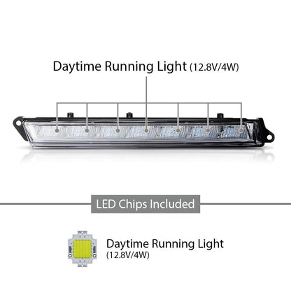 G-PLUS Left LED DRL Daytime Running Fog Light, Compatible with Benz GL-Class X164 GL320 GL350 GL450 GL550 ML63 X166 2007-2013, Driver Side, 1649060351