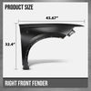 G-PLUS Fender Front Passenger Right Side Compatible with Cadillac XT6 (submodel: Premium Luxury, Sport) 2020-2024 84596460, GM1241423 Black