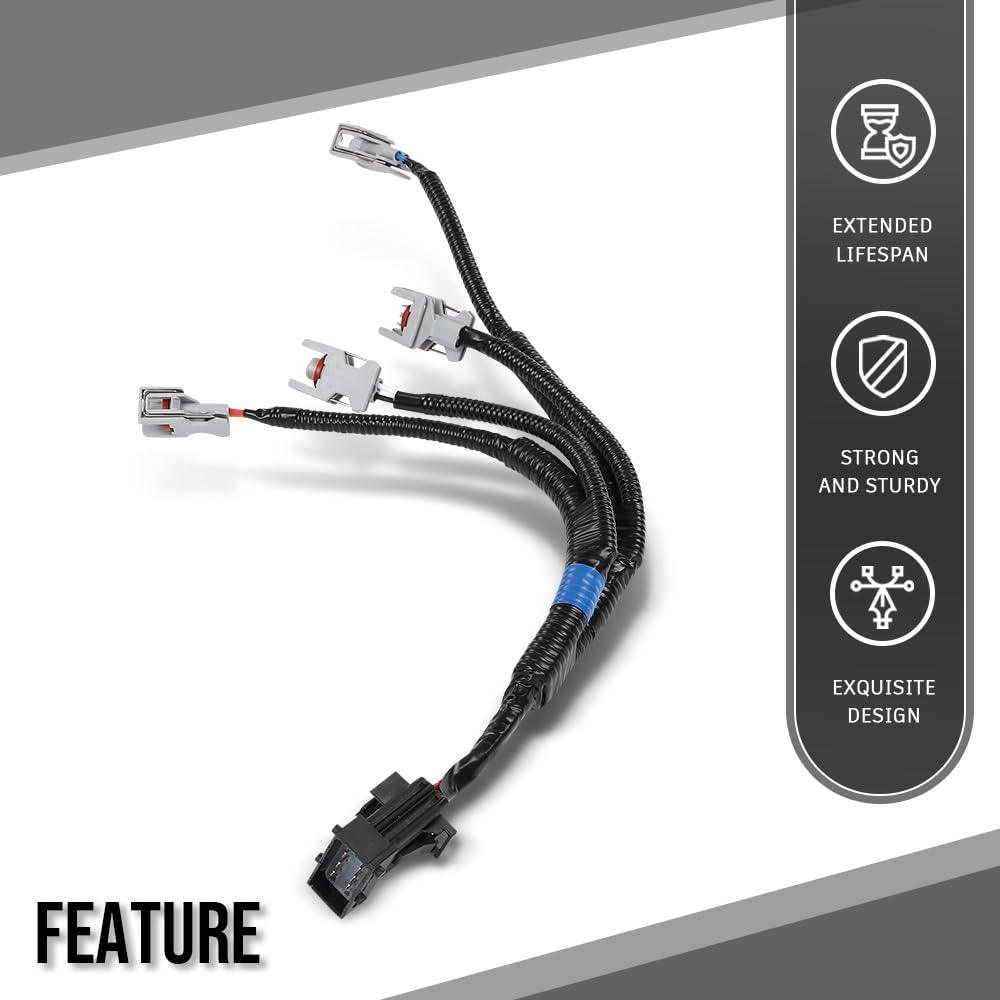 G-PLUS Injector Wiring Harness Compatible with Hyundai Terracan 2000-2025 338104X600, 33810 4X600 Black