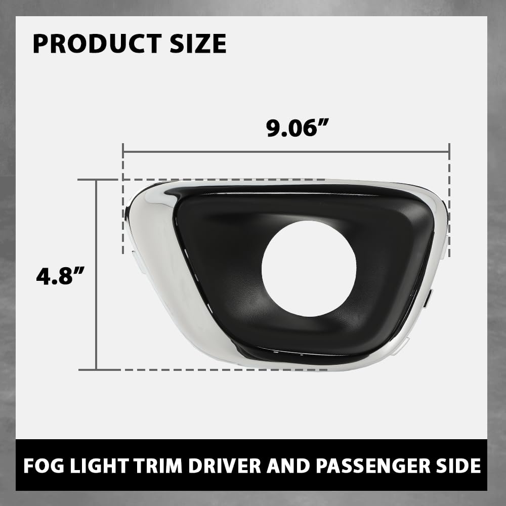 G-PLUS Fog Light Cover Trim Compatible with Jeep Compass 2011-2017 Driver and Passenger Side 68213205AA