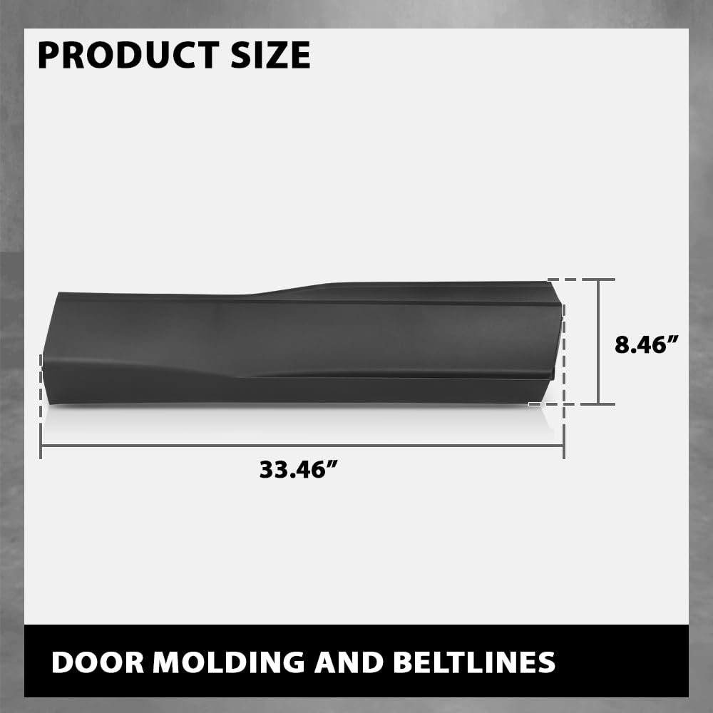 G-PLUS Rear Right Lower Door Molding and Beltlines, Compatible with Ford Edge SPOR/ST/ST-Line/Titanium 2015-2023, Passenger Side, FT4Z5825556AB, FO1505112