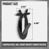 G-PLUS 2 Pack of Wall Hanger Hook European Antler Style Wall Mount Bracket for Hanging Mounting Deer, Antler S, Whitetail Deer, Mule Deer and Many Other Animals Living Room Bedroom Home Decor Black