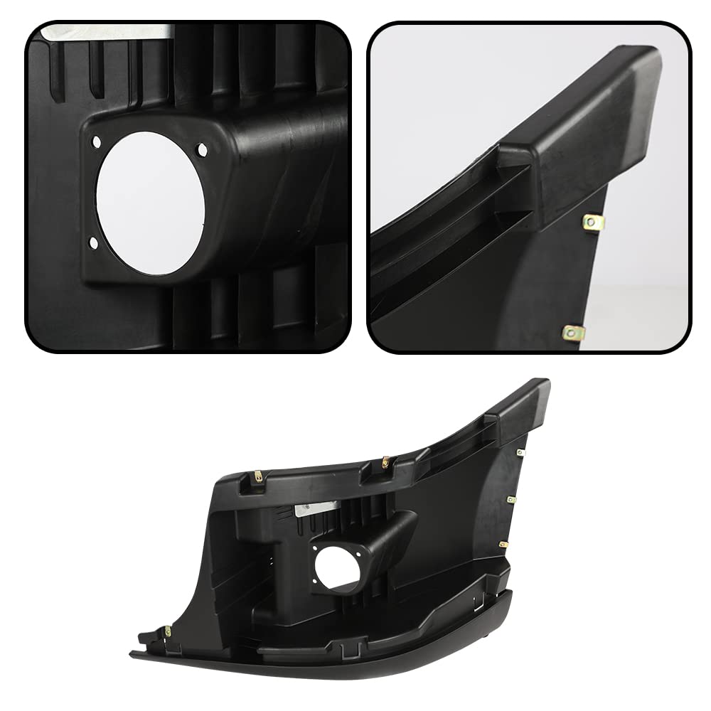G-PLUS Left Dirver Side Bumper Reinforcement & Cover w/Fog Hole Compatible with Freightliner Cascadia 2008-2017 2127301002 2127301006 2128619002 2127300004