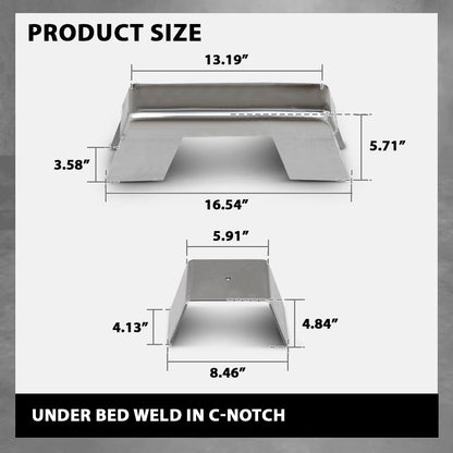 G-PLUS Under Bed Weld In C-Notch Compatible with Chevy Silverado 1500 2007-2018 GMC Sierra 1500 2007-2018 Silver