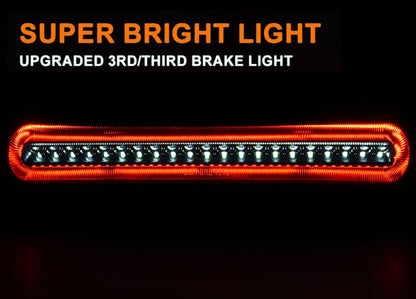 G-PLUS Rear LED 3rd Third Brake Light Compatible With 2004-2008 Ford F150 2005 2006 2007 Cargo Tail Stop Lamp Waterproof (Black Housing Smoky Lens)