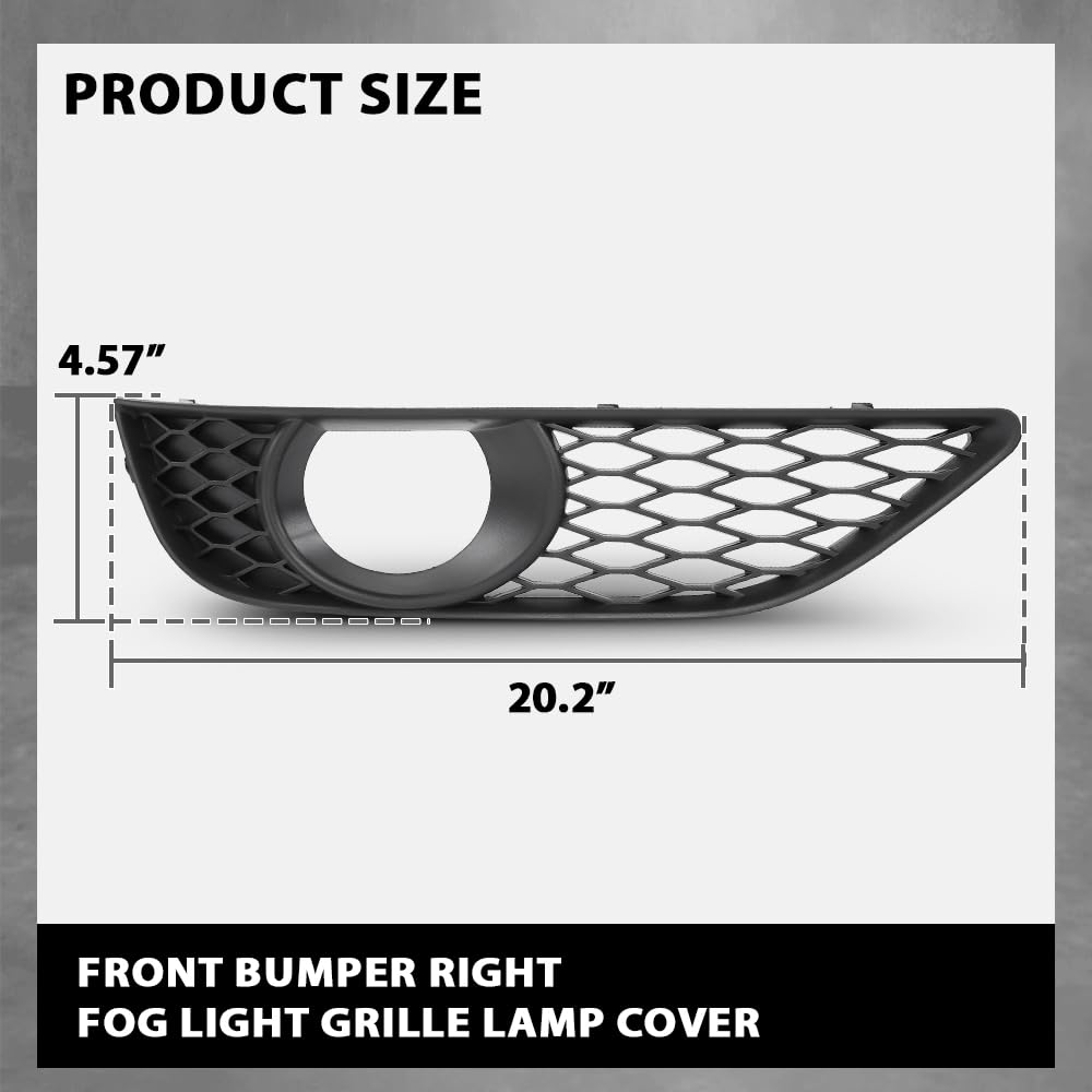 G-PLUS Right Front Bumper Right Fog Light Grille Lamp Cover Compatible with Audi Q7 Sportback 2010-2015 4L0 807 676 C, 4L0807676C