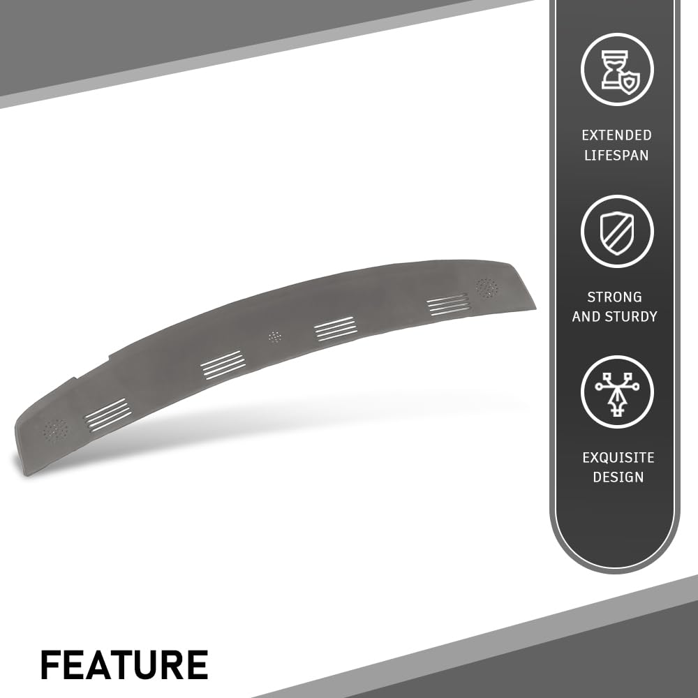 G-PLUS TPE Cover for Defrost Dash Panel Gray Compatible with 2002 2003 2004 2005 Dodge Ram 1500/2003-2005 Dodge Ram 2500 3500