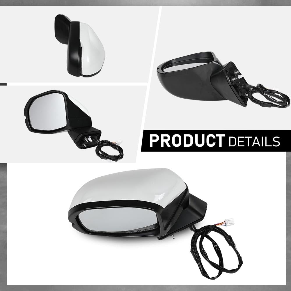 G-PLUS Power Heated Mirror w/Turn Signal Left Driver Side Compatible with Honda CRV 2023-2024 Power Folding 76258-3B4-H11 76208-3B4-H11 White