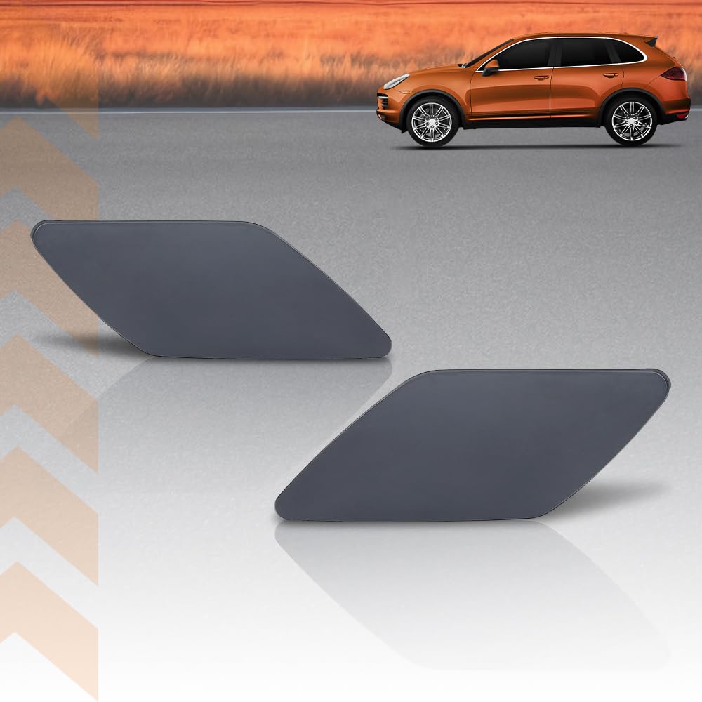 G-PLUS Headlight Washer Cover Driver & Passenger Side Pair Compatible with Porsche Cayenne 2011-2014 95862830300G2X, 95862830400G2X, PO1048100, PO1049100 Primered Finish Blue
