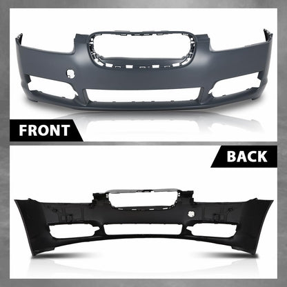 G-PLUS Front Bumper Cover Compatible with Jaguar XF Supercharged 2009-2011 w/Tow Hook Hole & Fog Light Holes & Parking Aid Sensor Holes, C2Z8838XXX, JA1000142, Black
