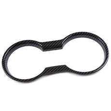 G-PLUS Cup Holder Trim Cover for Ford Mustang 2015-2019 Carbon Fiber Style Side View