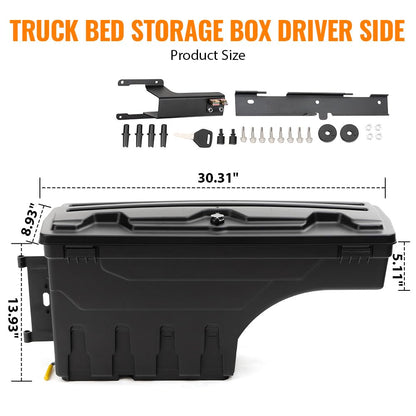 G-PLUS Truck Bed Storage Box Tool Box Compatible With 2017-2020 Ford F250 F350 Super Duty,Tool Box Drivers Side