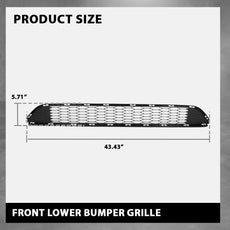 G-PLUS Front Bumper Lower Grille for Ford Edge 2015-2018 Black Close-up View