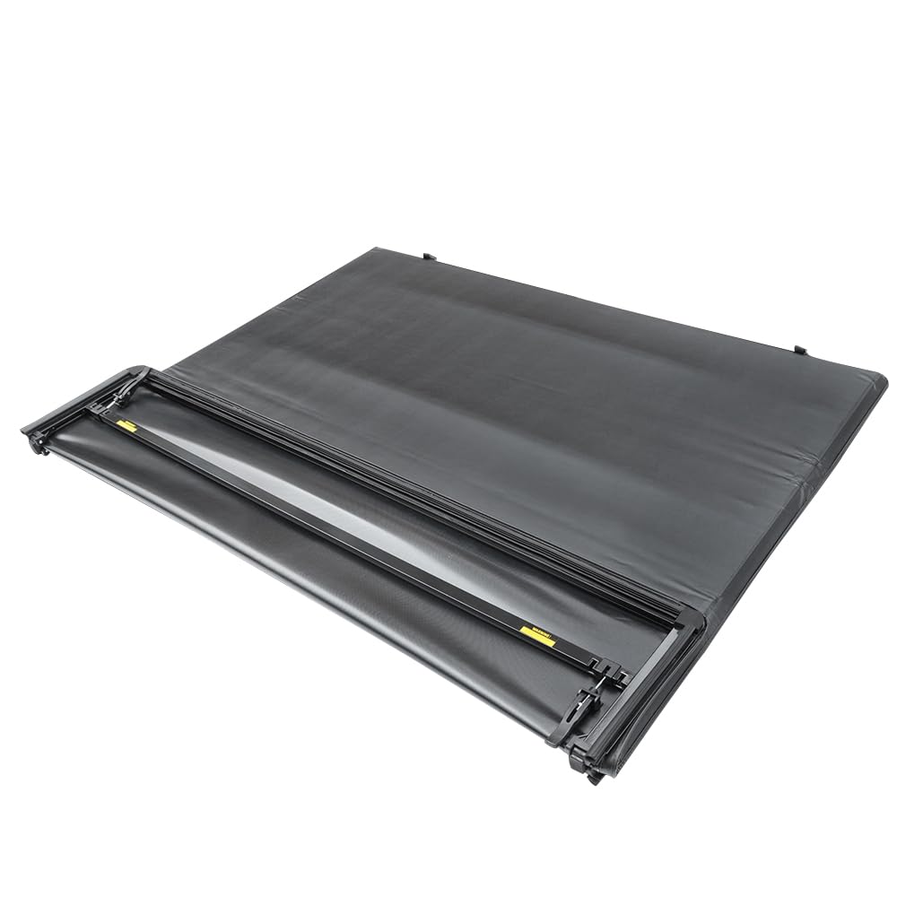 G-PLUS Four Fold Retractable Soft Quad Fold Tonneau Cover Compatible with Ford F150 2004-2008 (Excl. 2004 Heritage)/Compatible with Lincoln Mark LT 2005-2008 | Styleside 5.5' 5.5ft Bed