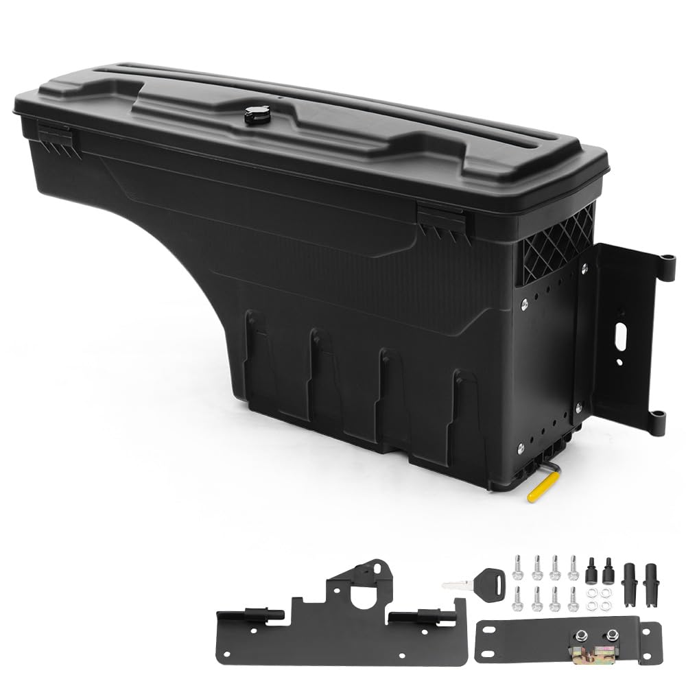 G-PLUS Truck Bed Storage Box Tool Box Right Passenger Side Compatible with 2005-2020 Toyota Tacoma,Black Rear Tool Box