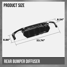 G-PLUS Rear Diffuser for BMW 5 Series F10 M Sport 2012-2016 Gloss Black Side View