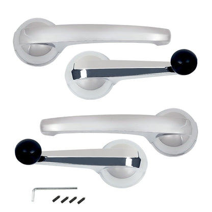 G-PLUS Inside Door Handles and Window Cranks Set Compatible with Chevy & GMC Truck 1947-1966 Chrome