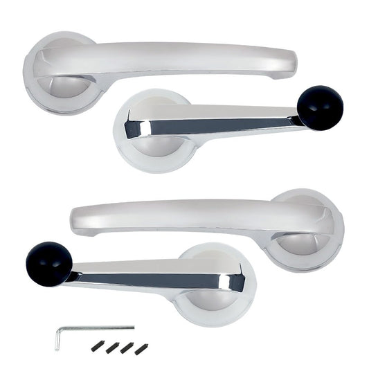 G-PLUS Inside Door Handles and Window Cranks Set Compatible with Chevy & GMC Truck 1947-1966 Chrome
