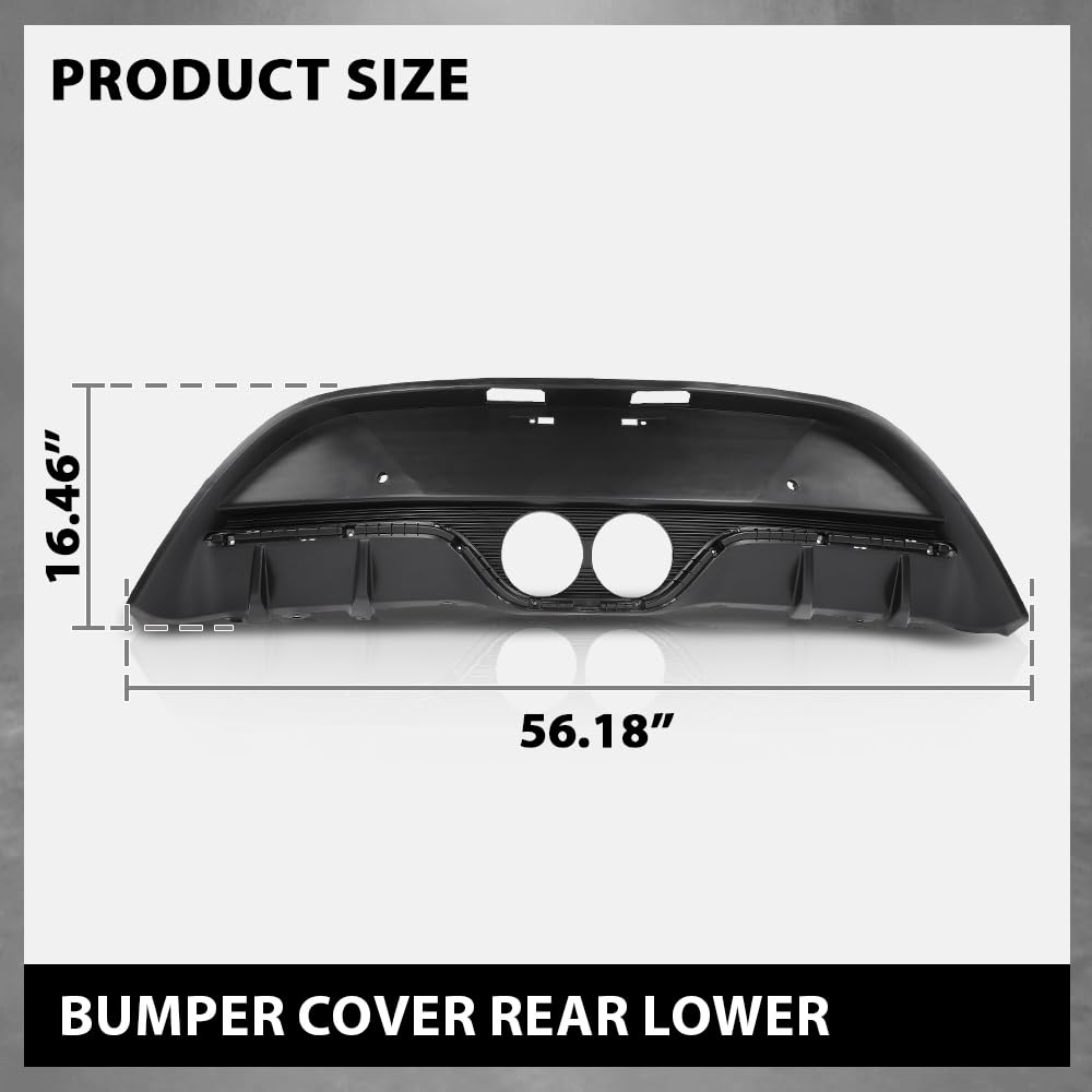 G-PLUS Bumper Cover Rear Lower Compatible with Hyundai Veloster 2013-2017 Fit Models with Rear Object Sensor Holes 866502V521, HY1115117 Black