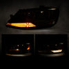 G-PLUS Headlights Headlamps w/Bulbs Left Driver Compatible with Volkswagen Jetta 2011-2018 5C7941005, VW2502146 Clear Lens Chrome Housing Amber Reflector