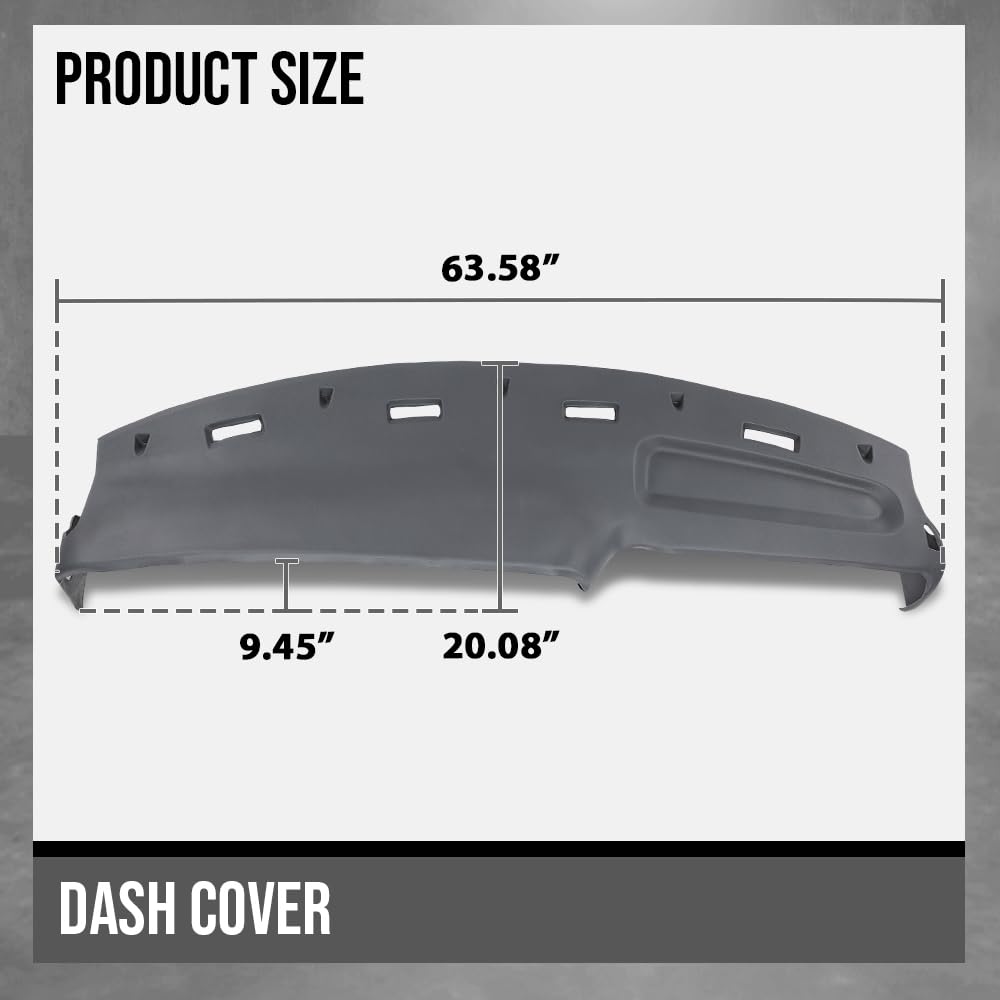 G-PLUS TPE Dash Cover Dashboard Compatible with Dodge Ram 1500 2500 3500 Truck 1994-1997 Gray