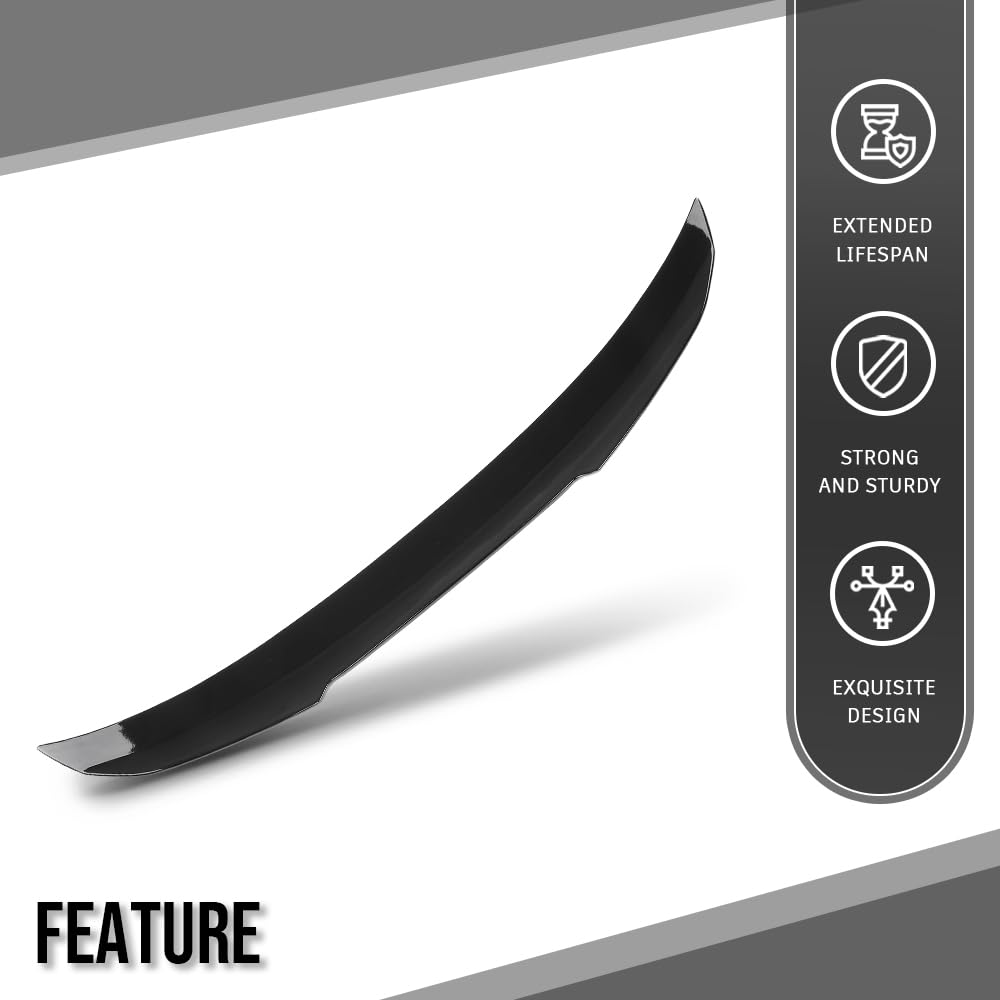 G-PLUS Rear Trunk Spoiler Wing Compatible with BMW 5 Series E60 Saloon 4-Door Model 2004 2005 2006 2007 2008 2009 2010, Fit The E60 Model Only, Not Fit E61 Touring Model Gloss Black