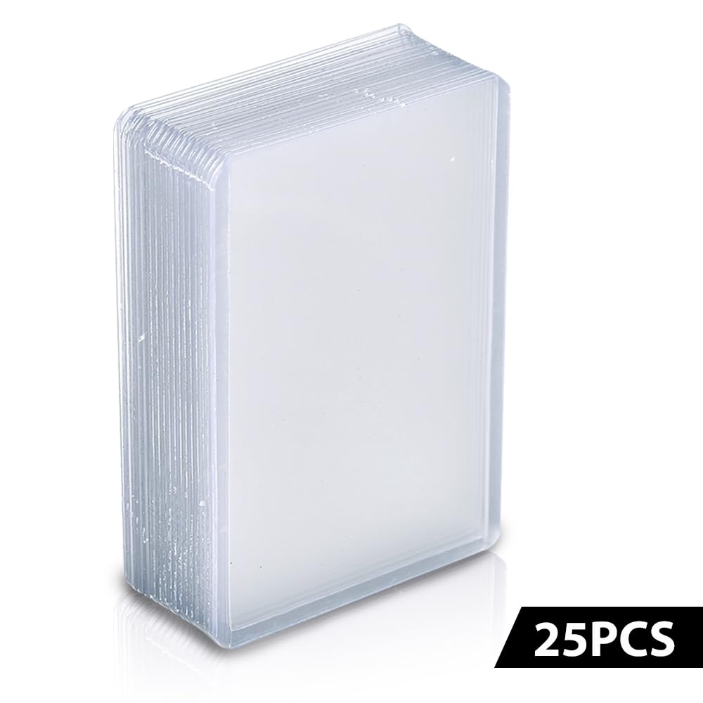 G-PLUS 25PCS 3"X4" Top Loads Card Sleeves, Hard Plastic Baseball Card Protectors,Sportcards Football Game Cards Card Holder, Clear Collecting Trading Card Sleeves 1.5MM