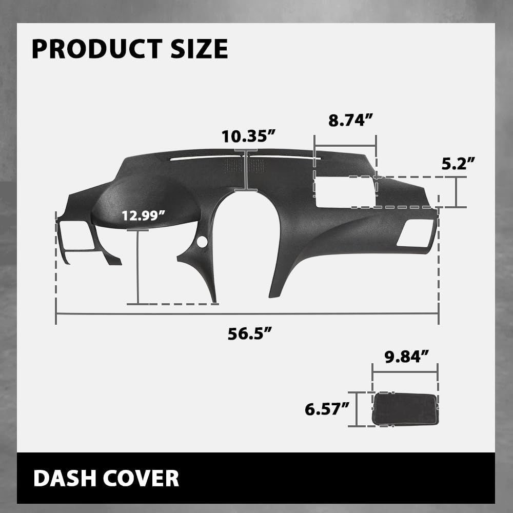 G-PLUS Dash Dashboard Cover Compatible with LX ES350 2007-2012 Black ABS