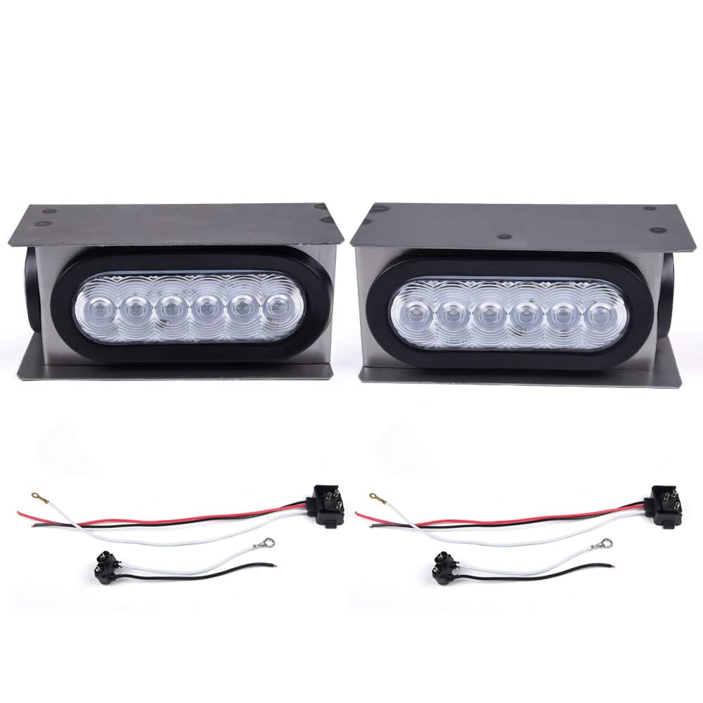 G-PLUS LED Trailer Steel Box Kit Light,Compatible with Trailer/Truck W/ 6" Oval Tail Light & 2" Marker Lamp Brake Lights Clear Lens Tail Lights Luces Traseras Assembly