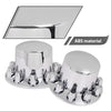 G-PLUS Chrome Wheel Covers Rear Axle Hub Caps 4 PCS Compatible with Most of 10 Holes 22.5" & 24.5" Semi-Truck Wheels with 11.25" Bolt Circle Wheels with 33mm Thread-On Lug Nut Covers