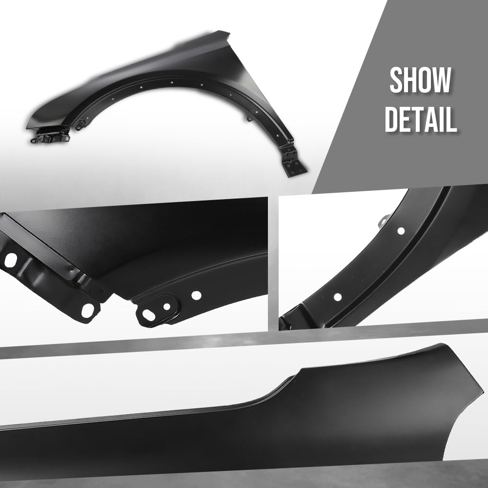 G-PLUS Front Left Fender Compatible with Cadillac XT4 (submodel: Luxury, Premium Luxury, Sport) 2019-2023 Left Driver Side Fender 84216122, GM1240412 Black