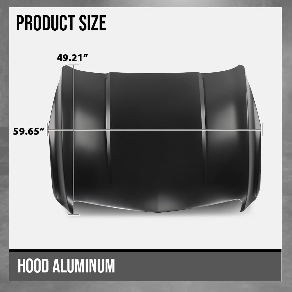 G-PLUS Front Hood Panel Compatible with Cadillac ATS 2013-2019 84076715 Black