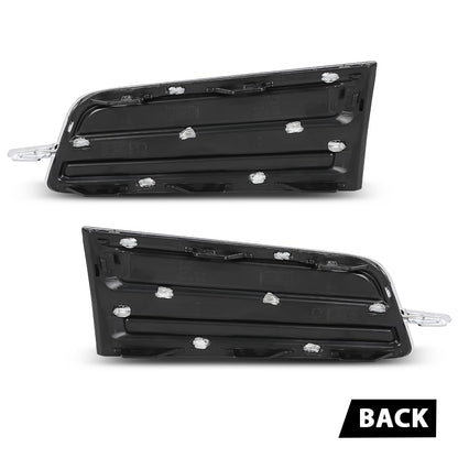 G-PLUS Bumper Grille Fog Light Cover Left & Right Side Compatible with Cadillac XTS 3.6L 2013-2017,Fit Models With Daytime Running Light 20901633, 20901632, GM1039149, GM1038149 Chrome Black