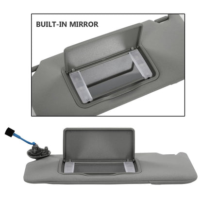 G-PLUS Gray Sun Visor with Light & Mirror Left Driver Side Compatible with Honda Accord 2008-2012 83280TA5A51ZA, 83280TA5A71ZA
