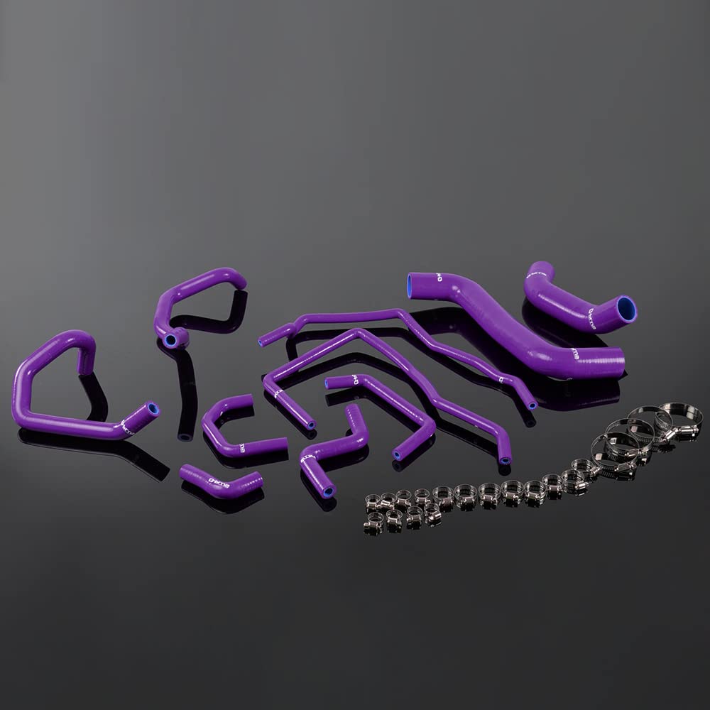 G-PLUS Silicone Radiator Coolant Tube Hose Kit Clamps Compatible With Subaru Impreza WRX MK10 GRB/GH 2008 2009 2010 2011 (C-Purple)