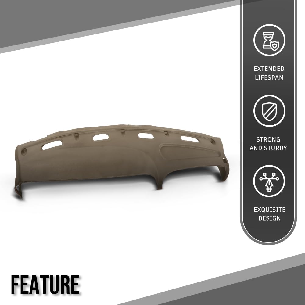 G-PLUS TPE Molded Dash Cover Pad Compatible with 1998-2001 Dodge Ram 1500 (submodel: Laramie, Sport, ST, WS)/1998-2002 Dodge Ram 2500/3500 Base 99815013