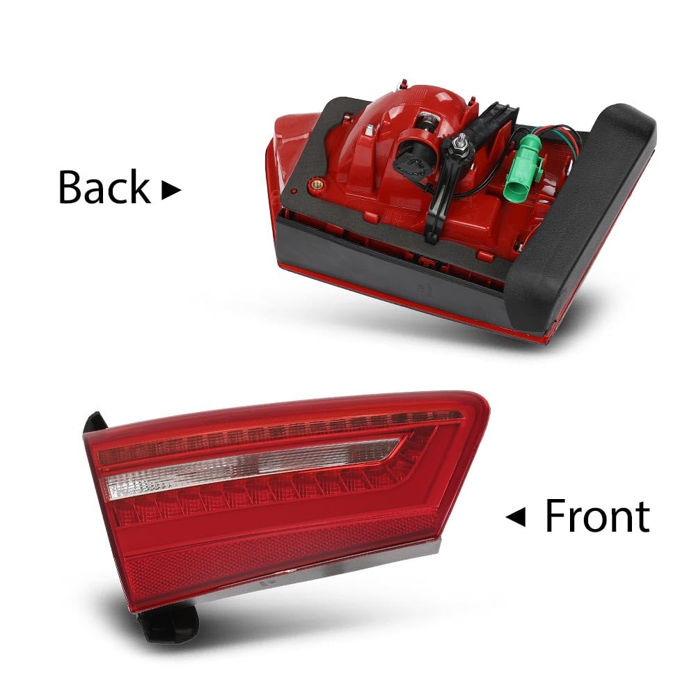 G-PLUS Inner LED Tail Lights Rear Brake Lamp Left+Right Compatible with Audi A6 C7 2012-2015,Only Fit for Saloon/Sedan Models 4GD945093, 4GD945094