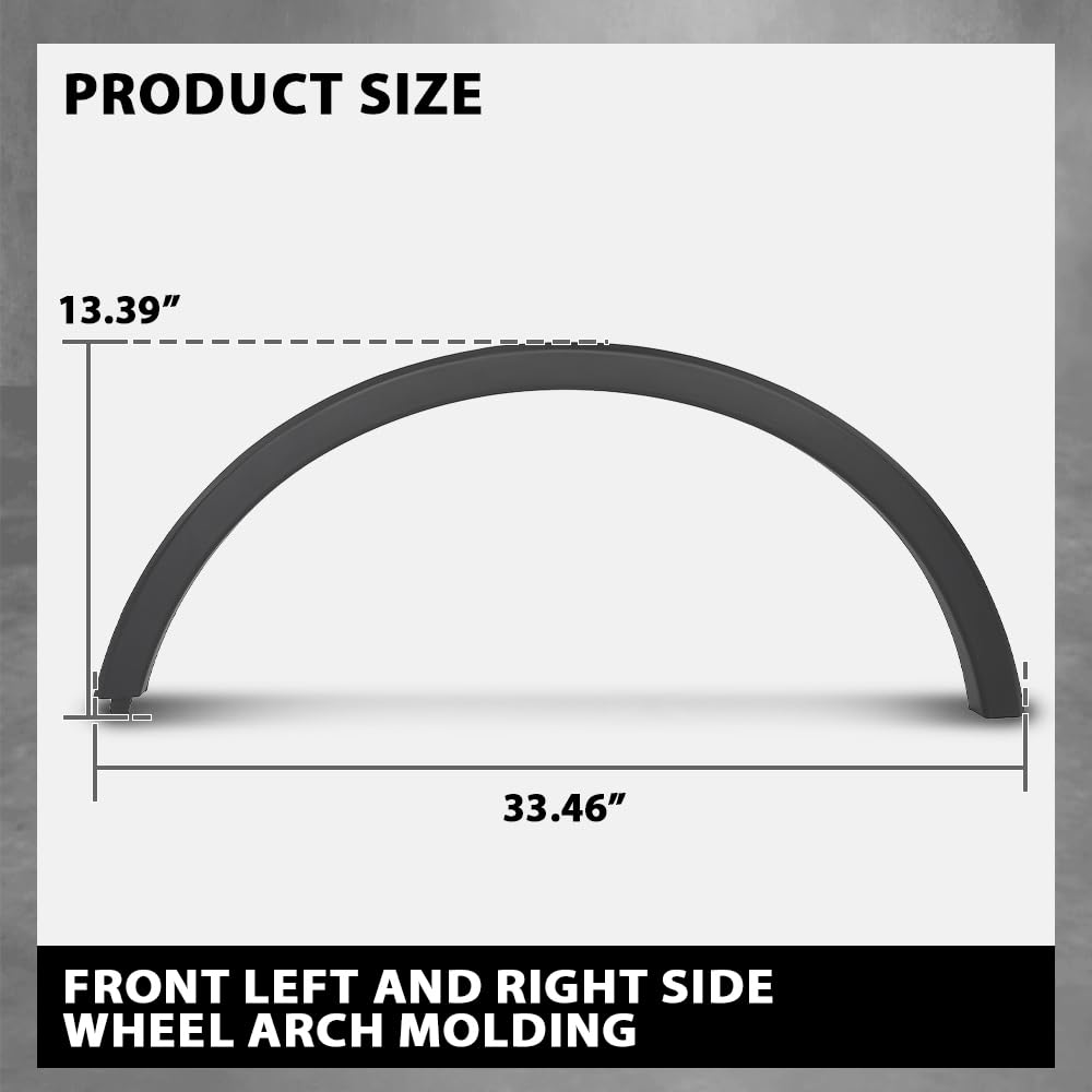 G-PLUS Front Left Right Side Wheel Arch Molding Fender Flares Compatible with Buick Encore 2013 2014 2015 2016 2017 2018 2019 2020 2021 2022 95275468, 95275469 Black