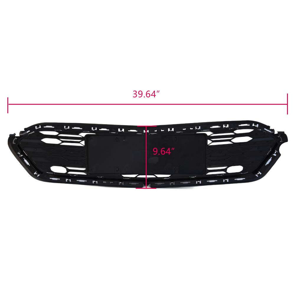 G-PLUS Honeycomb Grille Mesh Assembly Black Covers Automotive Car Front Bumper Lower Grille Compatible with Chevy Cruze 2016-2018