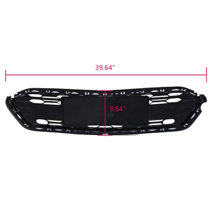 Front Bumper Center Lower Grille Compatible with Chevy Cruze 2016-2018 Honeycomb Mesh Chrome ABS Grill Assembly