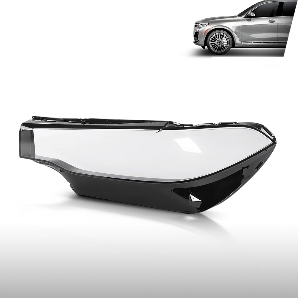 G-PLUS Headlight Lens Cover Compatible with BMW X7 X7M G07 2019-2022 Left Side Front Headlamp Lens Cover Clear
