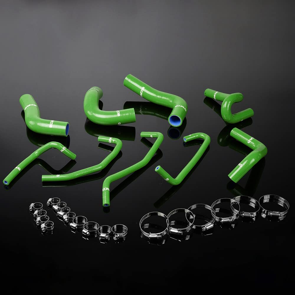 G-PLUS Silicone Radiator Coolant Hose Kit Clamps Compatible With 1994-1997 Mazda Miata MX5 1.8L,Green