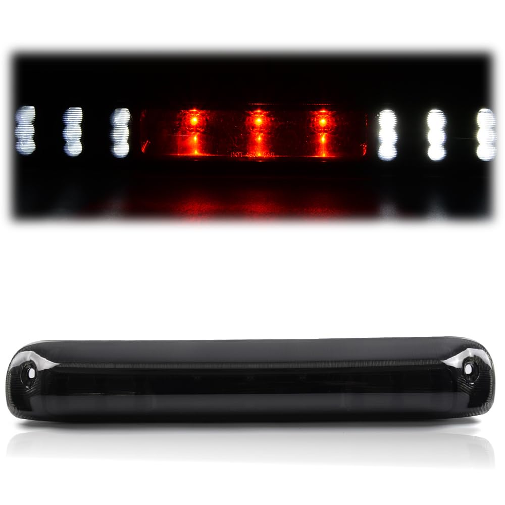 G-PLUS LED Third Brake Light Compatible With 1999-2006 Chevy Silverado/GMC Sierra 1500 2500 3500,3RD Cargo LED Tail Stop Lamps Smoky lens Black Housing