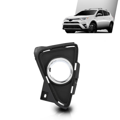 G-PLUS Fog Light Bezel Lamp Trim w/Chrome Left Driver Compatible with Toyota RAV4 2016-2018 520400R030