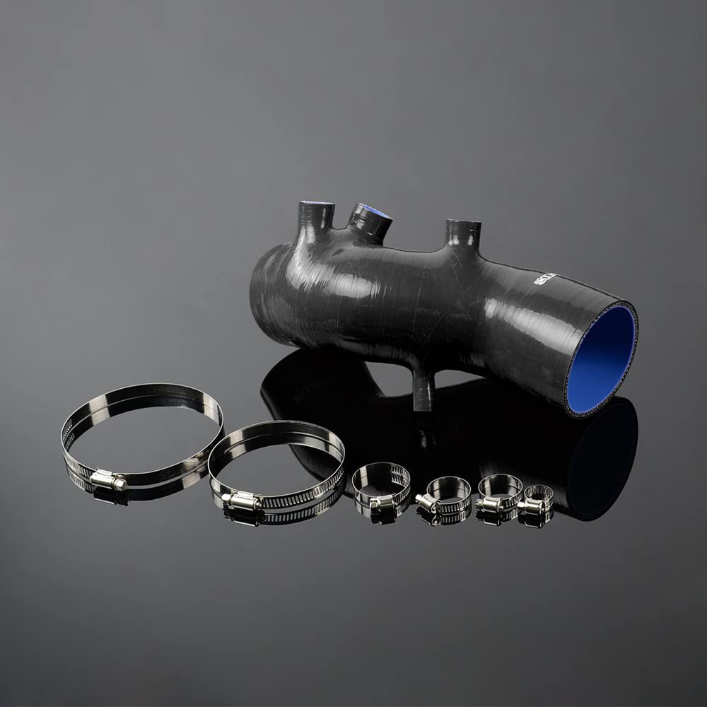 G-PLUS Silicone Induction Intake Hose Kit Clamps Compatible With Toyota Supra 86-92 MK3 MA70 7MGE/7MGTE (Black)