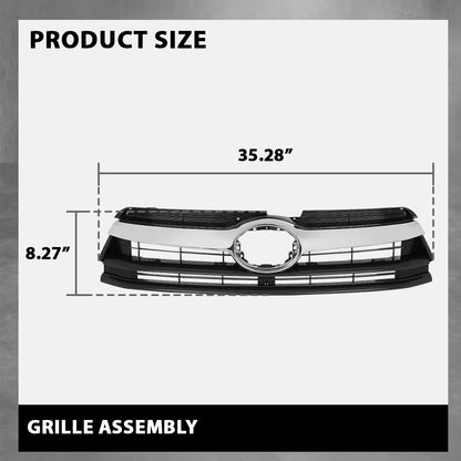 G-PLUS Grille Assembly Compatible with Toyota Highlander (submodel: Hybrid LE, Hybrid Limited, Hybrid XLE, LE, LE Plus, Limited, XLE) 2014-2016 Chrome Grill Insert Black 531010E170, TO1200371