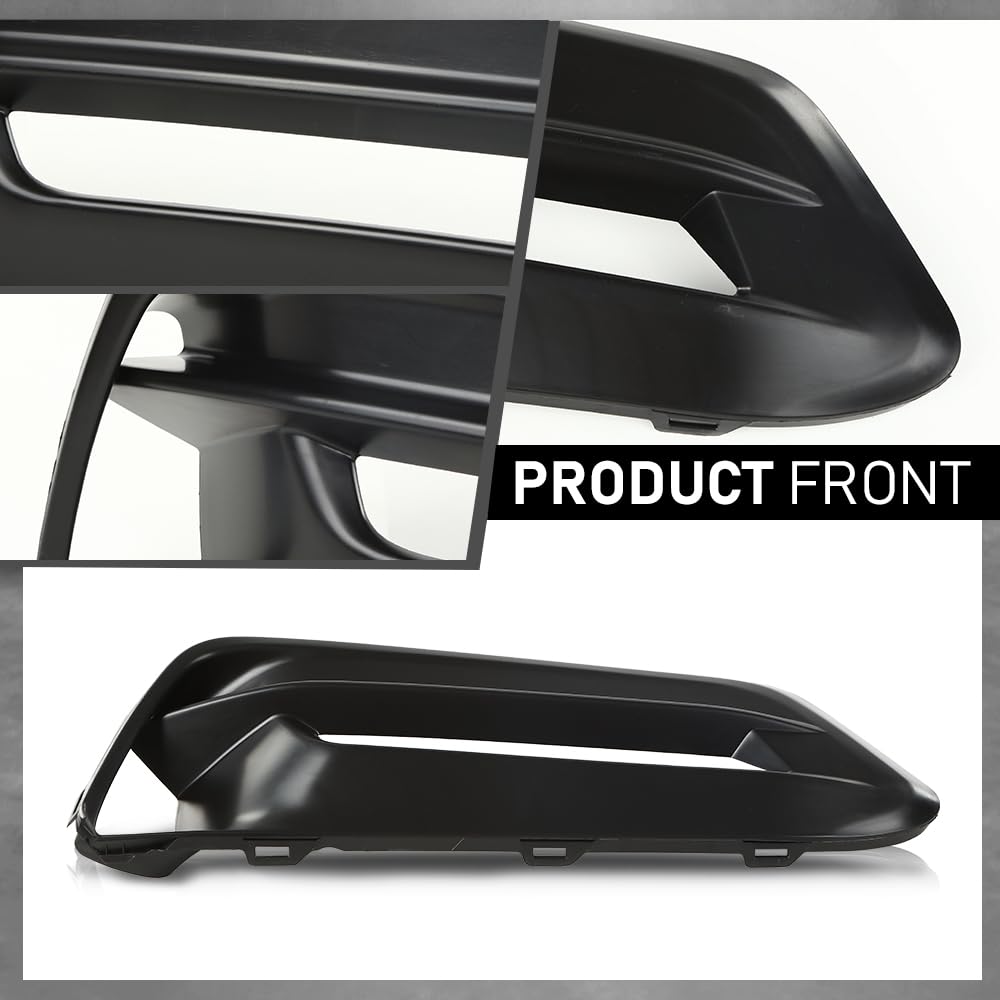 G-PLUS Front Bumper Fog Lamp Bezel Light Cover Passenger Side Compatible with Honda Accord Sedan 2018-2020 Black