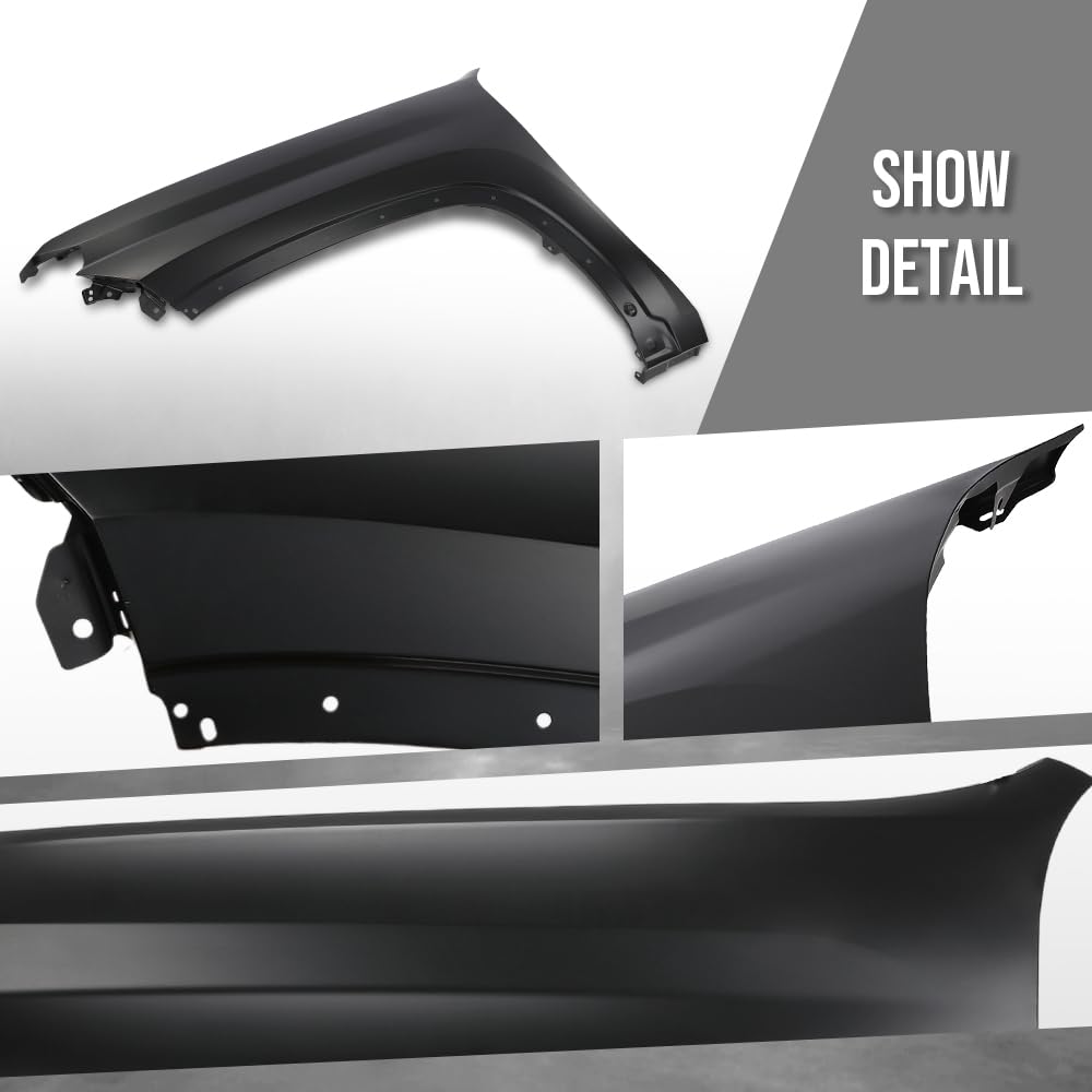 G-PLUS Front Driver Left Side Fender Compatible with Chevy Silverado 2500 HD 3500 HD 2020-2023 84581166, GM1240424 Black